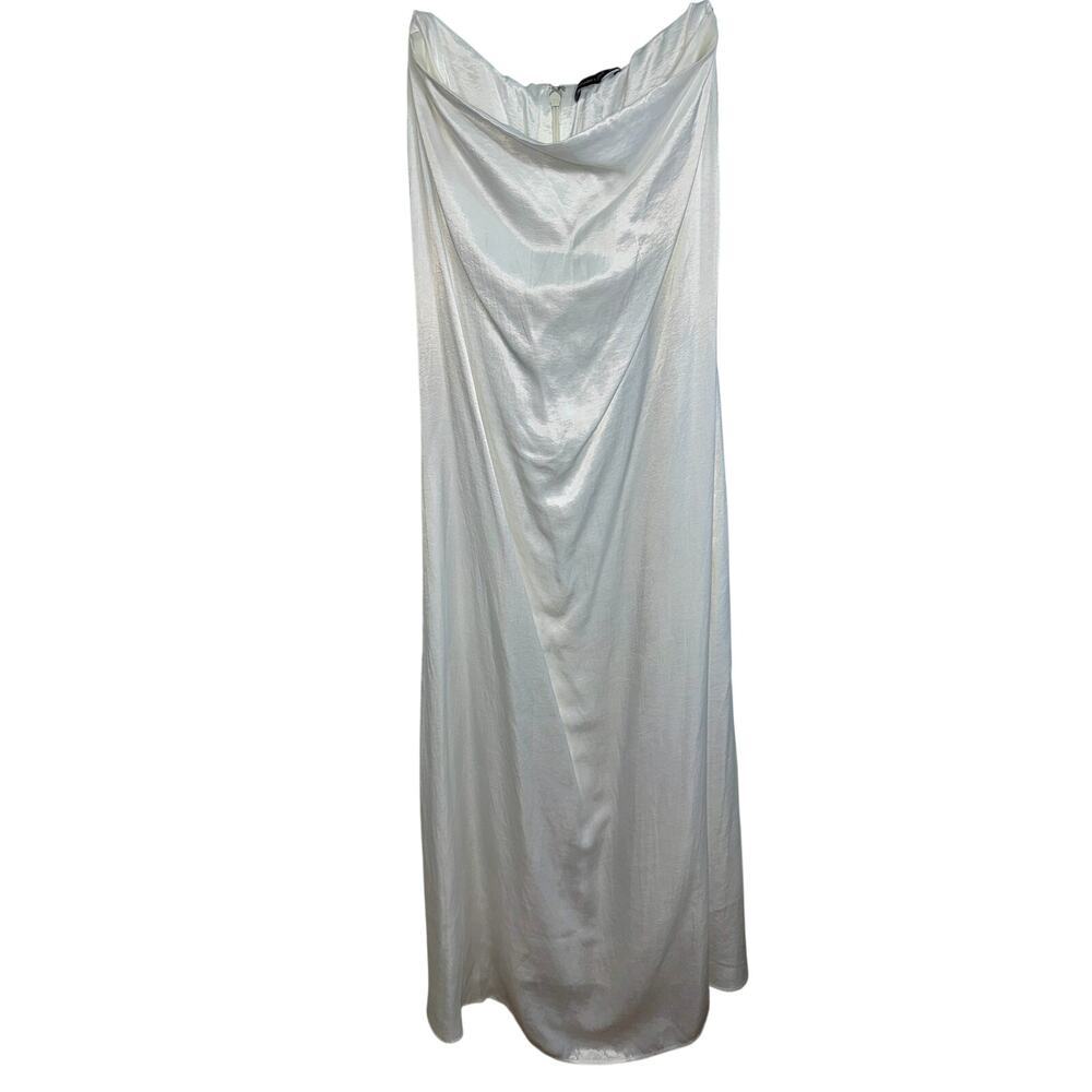 Abercrombie & Fitch White Ivory Satin Maxi Strapless Slip Dress Womens Size S